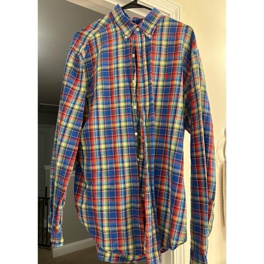Polo Ralph Lauren mens plaid button down, size L